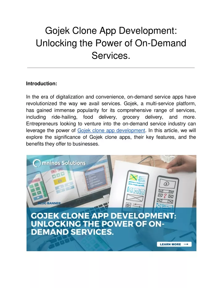 gojek clone app development unlocking the power of on demand services