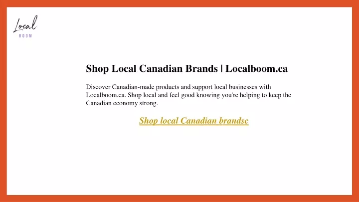shop local canadian brands localboom ca discover