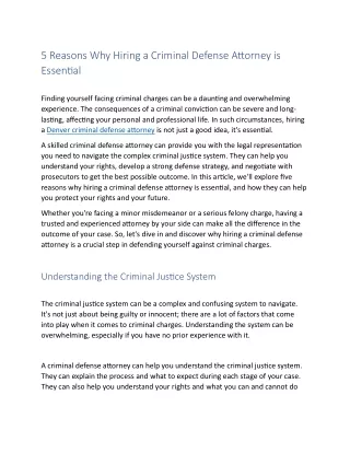 Hire a Criminal Defense Attorney in Denver from MBS Law Co Firm