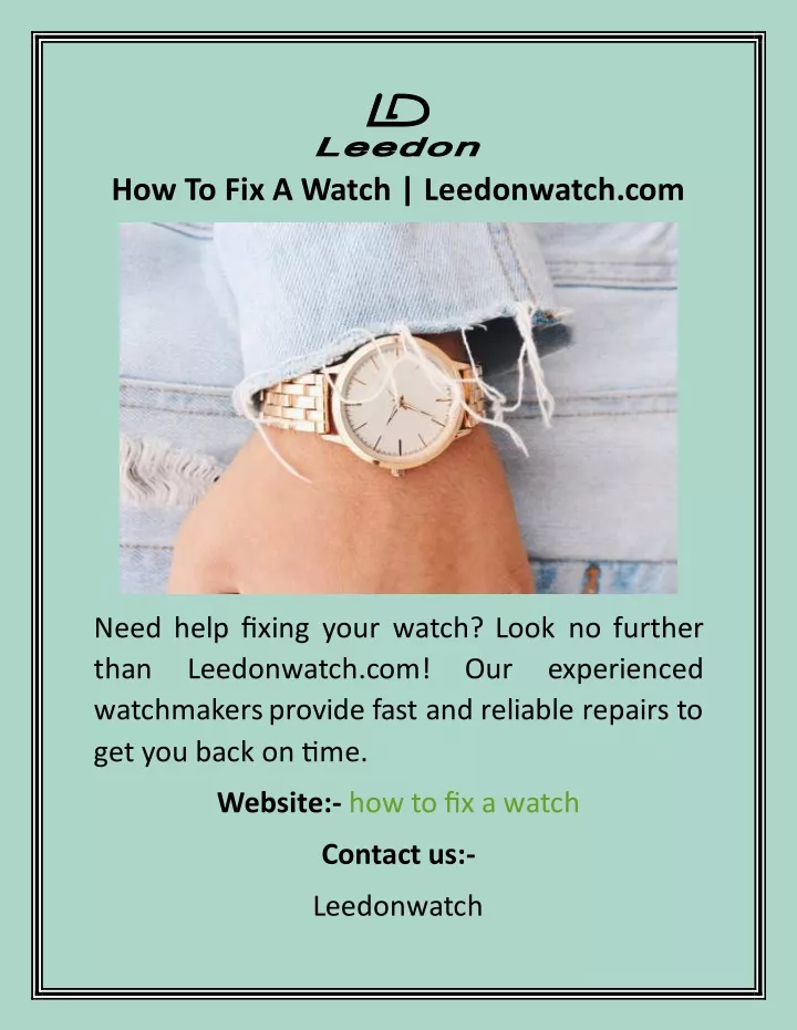 how to fix a watch leedonwatch com