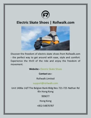 Electric Skate Shoes  Rollwalk