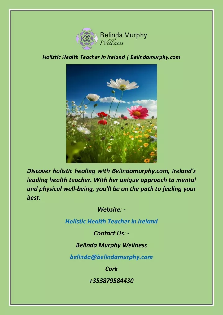 holistic health teacher in ireland belindamurphy