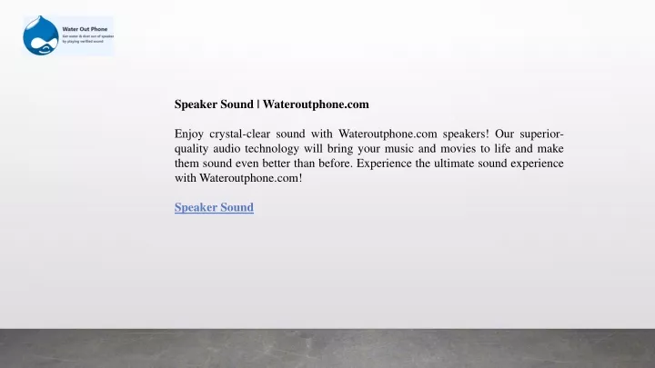 speaker sound wateroutphone com enjoy crystal