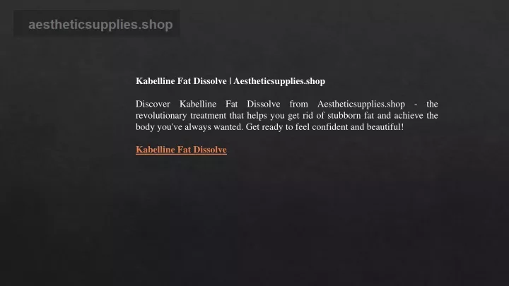 kabelline fat dissolve aestheticsupplies shop