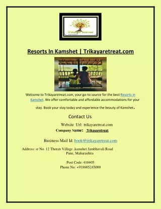 Resorts In Kamshet (1)