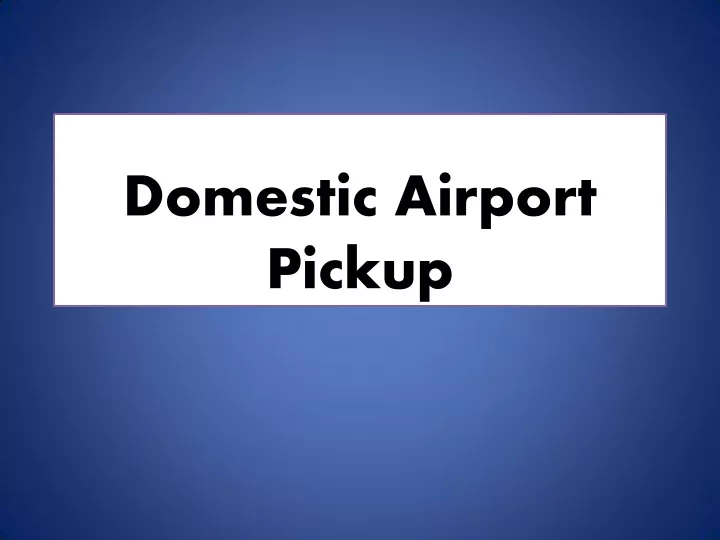 domestic airport pickup