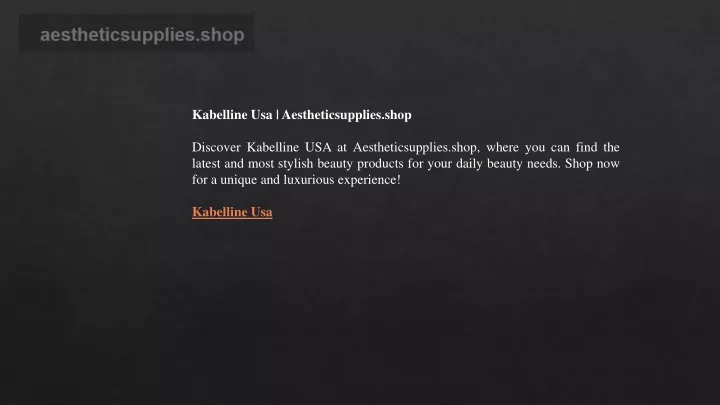 kabelline usa aestheticsupplies shop discover
