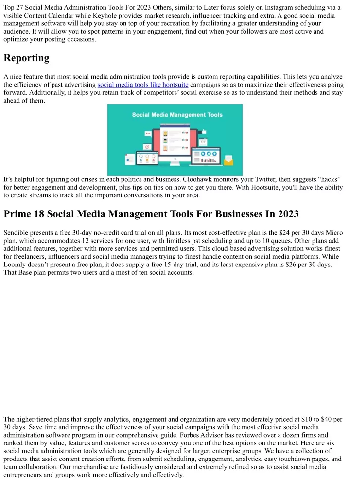 top 27 social media administration tools for 2023