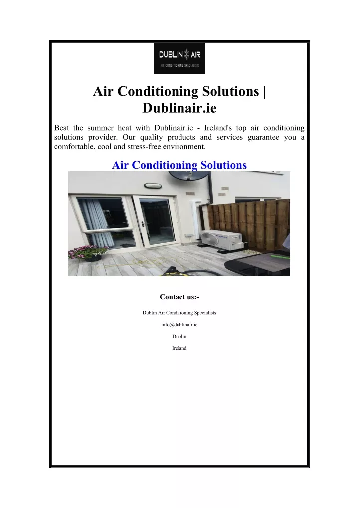 air conditioning solutions dublinair ie