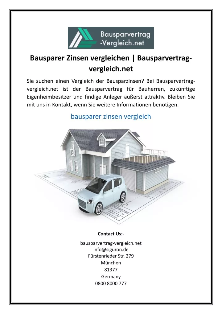 bausparer zinsen vergleichen bausparvertrag