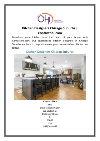Kitchen Designers Chicago Suburbs Contactohi
