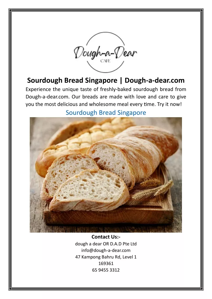 sourdough bread singapore dough a dear