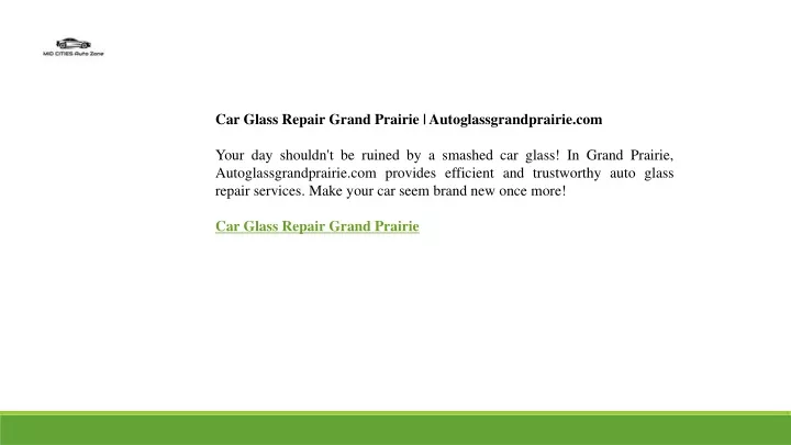 car glass repair grand prairie