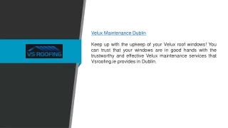 Velux Maintenance Dublin Vsroofing.ie