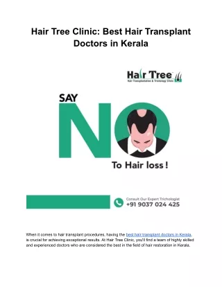 Hair Tree Clinic_ Best Hair Transplant Doctors in Kerala