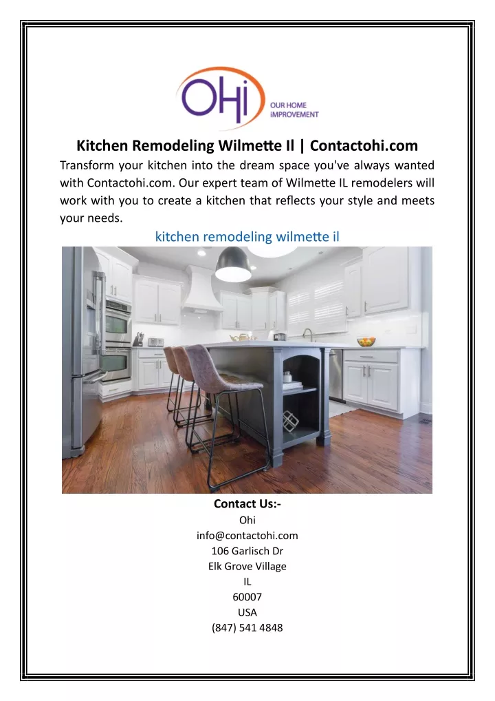 kitchen remodeling wilmette il contactohi