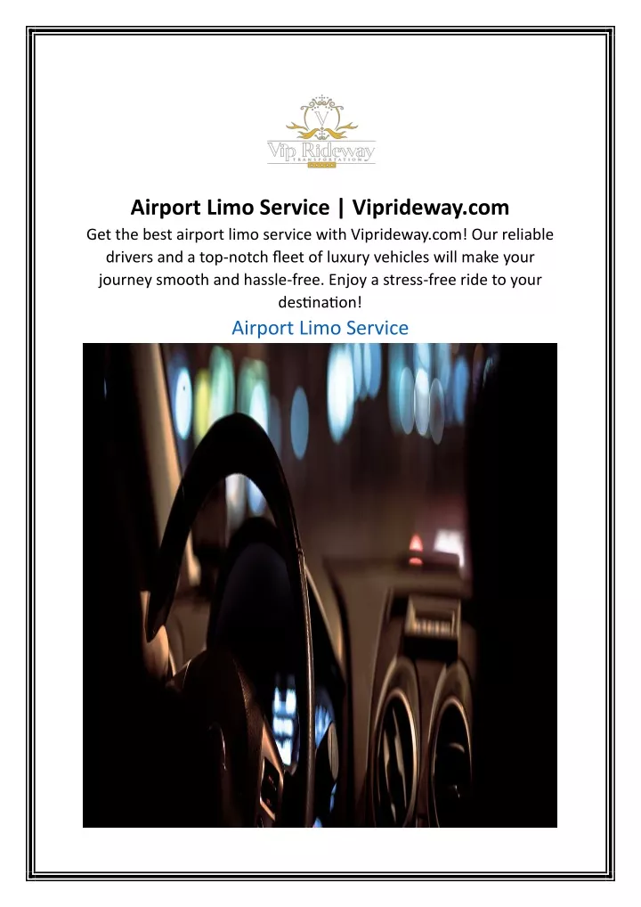 airport limo service viprideway com get the best