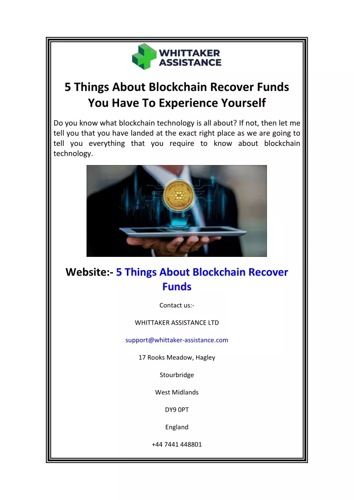 5 things about blockchain recover funds you have