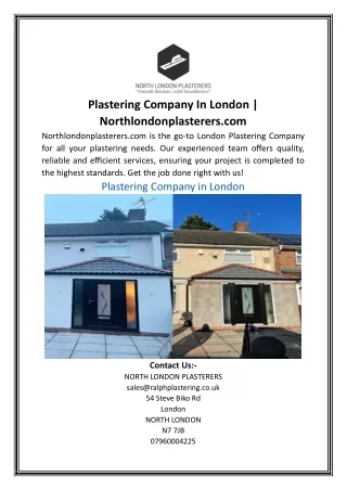 Plastering Company In London Northlondonplasterers