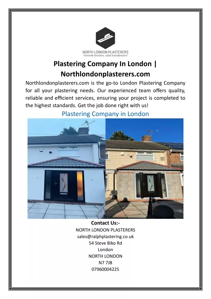 plastering company in london