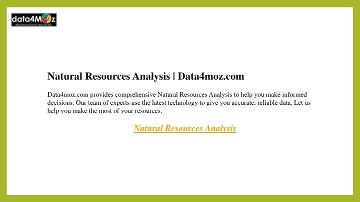 natural resources analysis data4moz com data4moz