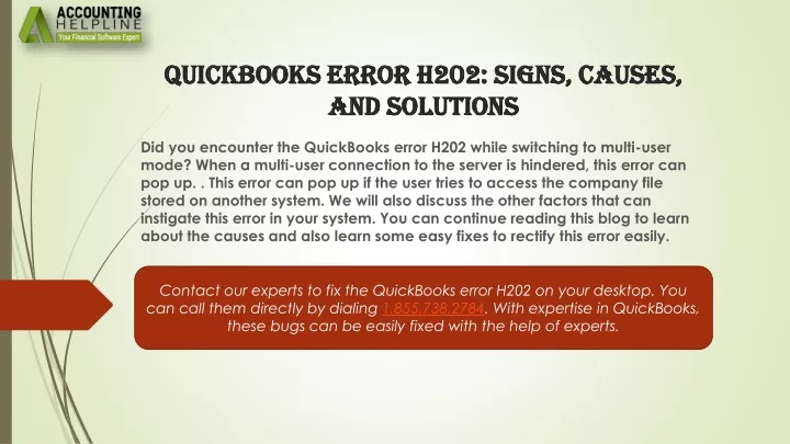 quickbooks error h202 signs causes and solutions