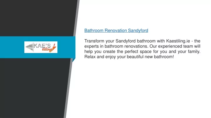 bathroom renovation sandyford transform your
