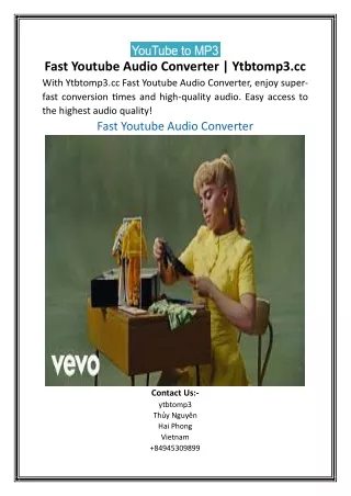 Fast Youtube Audio Converter | Ytbtomp3.cc