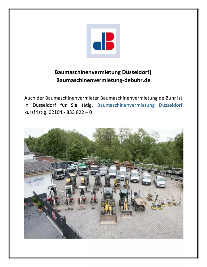 baumaschinenvermietung d sseldorf