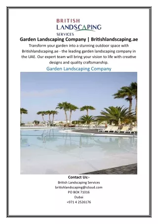 Garden Landscaping Company Britishlandscaping.ae