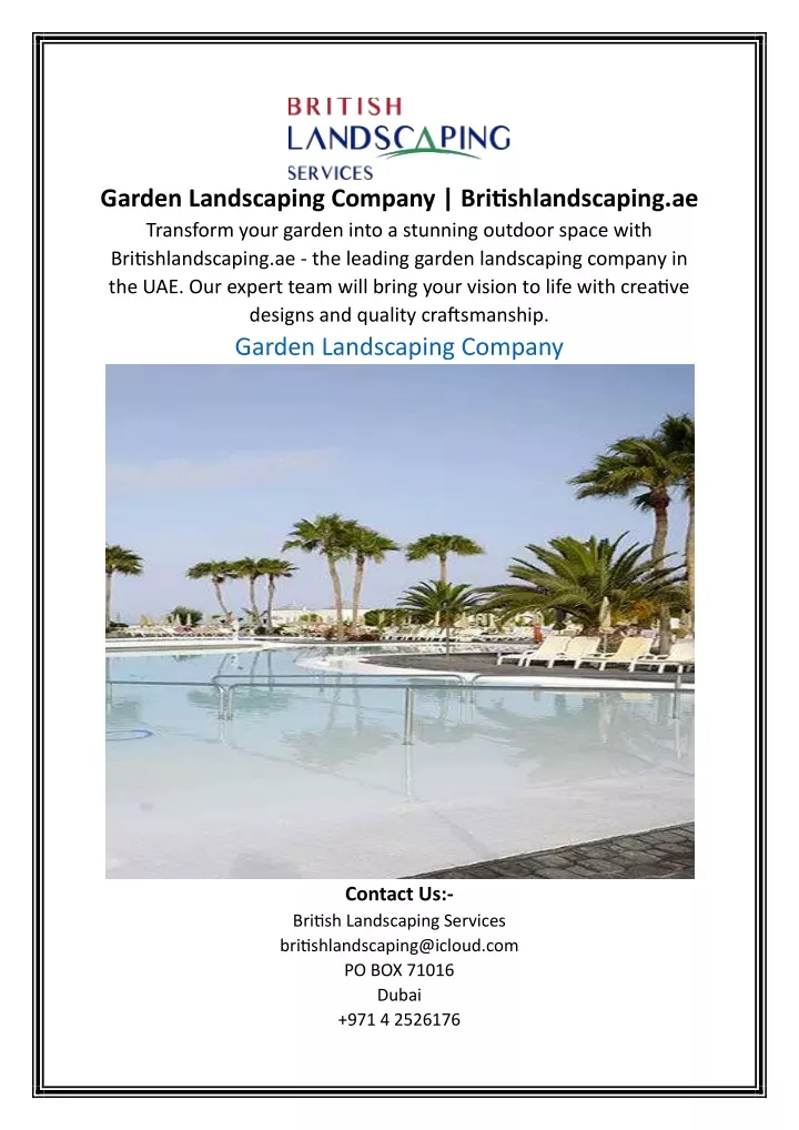 garden landscaping company britishlandscaping