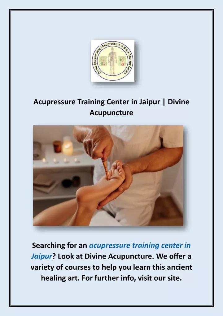 acupressure training center in jaipur divine