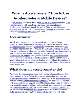 what is accelerometer how to use what