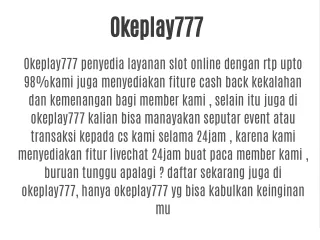 Okeplay777 situs judi online