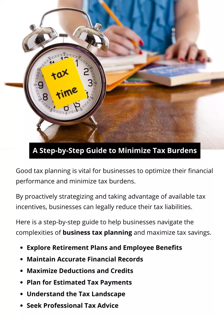 a step by step guide to minimize tax burdens