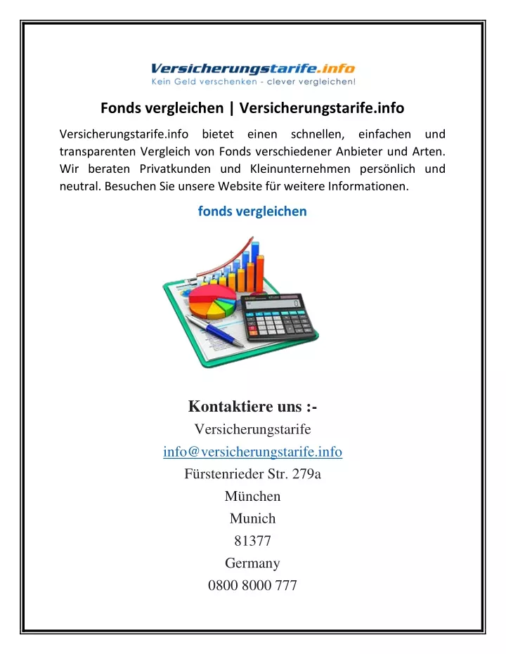 fonds vergleichen versicherungstarife info