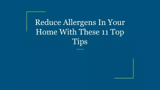 reduce allergens in your home with these