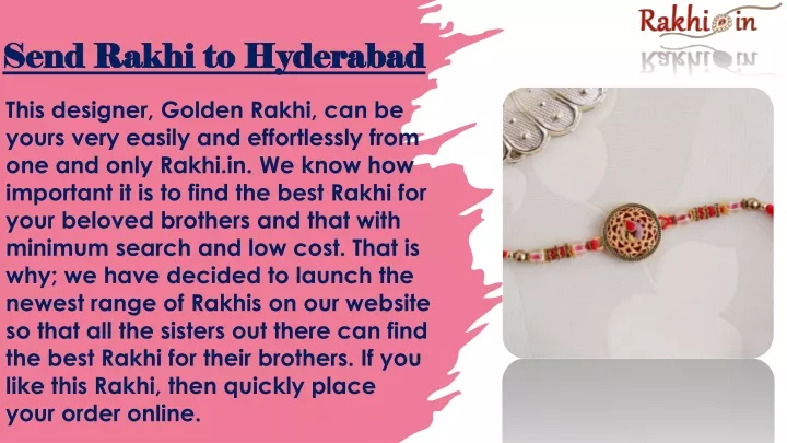 send rakhi to hyderabad