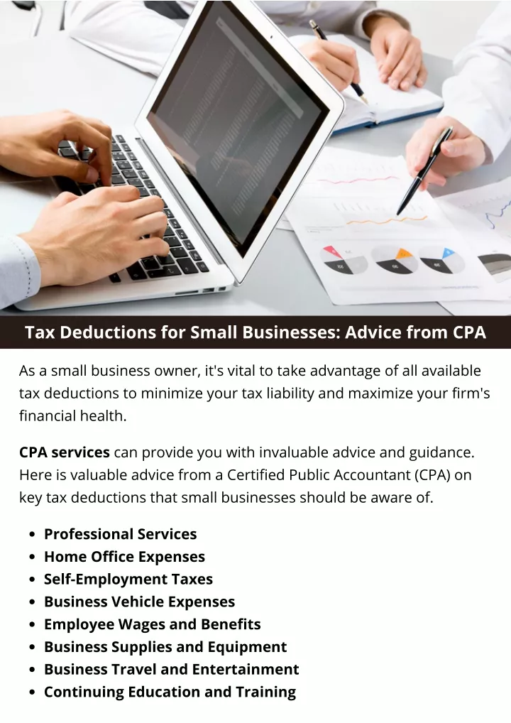tax deductions for small businesses advice from