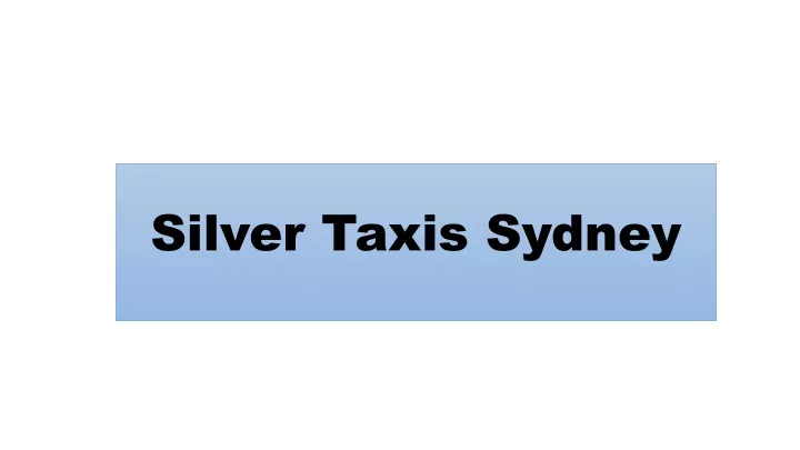 silver taxis sydney