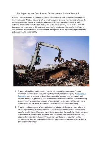 the importance of certificate of destruction