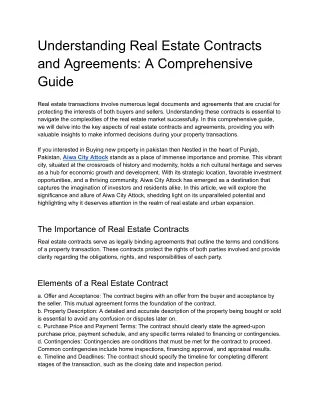 Understanding Real Estate Contracts and Agreements