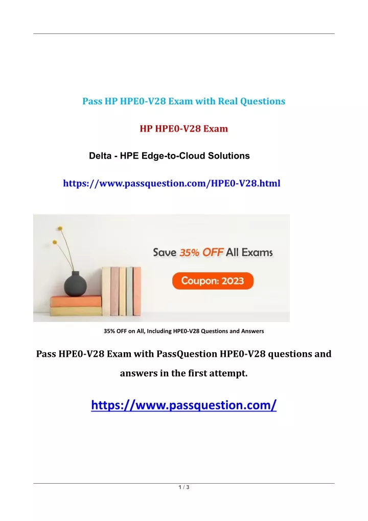 pass hp hpe0 v28 exam with real questions