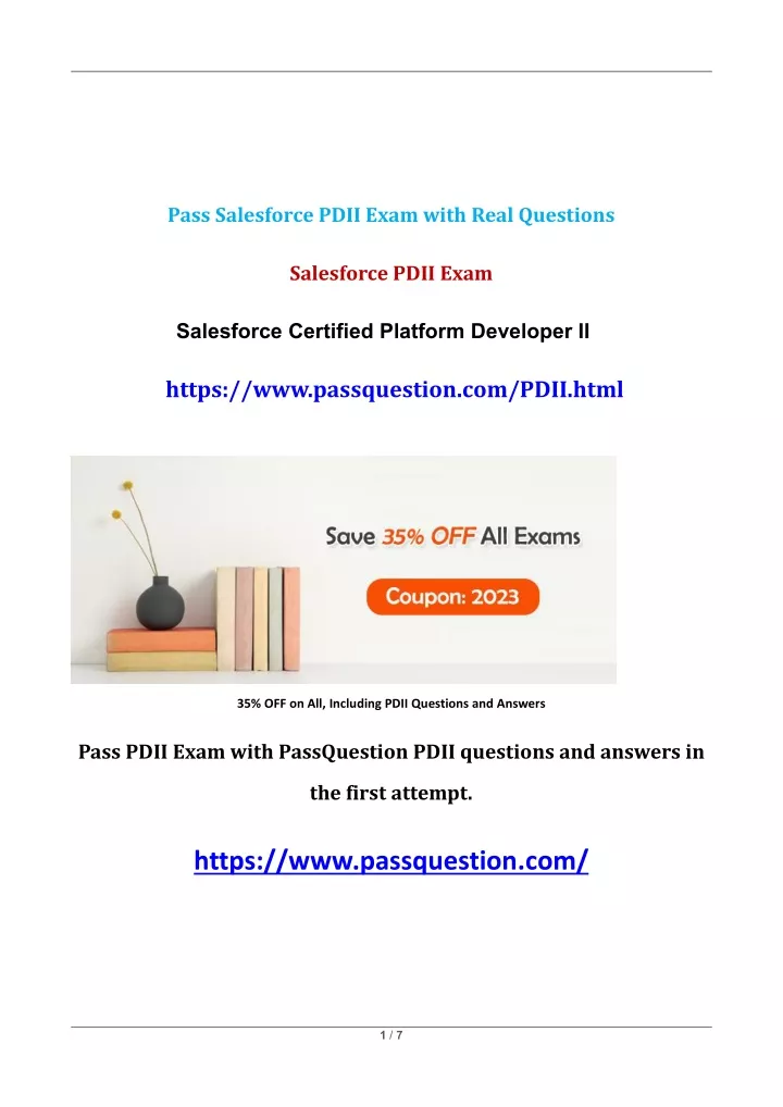 pass salesforce pdii exam with real questions