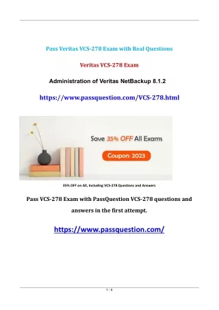 pass veritas vcs 278 exam with real questions