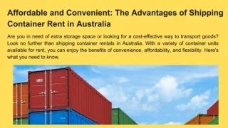 Affordable and Convenient_ The Advantages of Shipping Container Rent in Australia