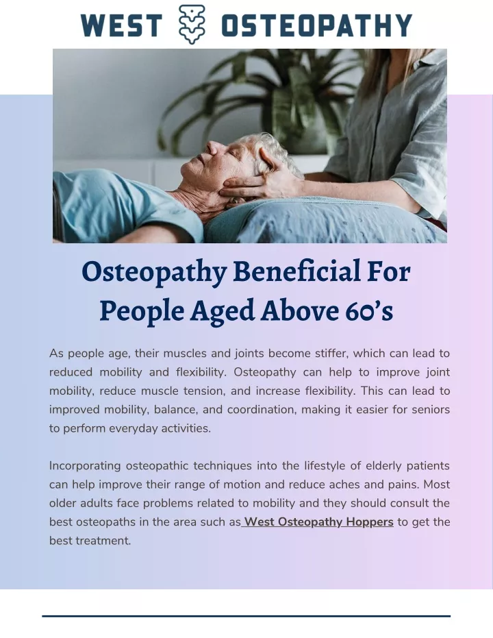 osteopathy beneficial for people aged above 60 s