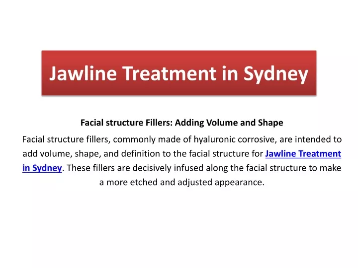 jawline treatment in sydney