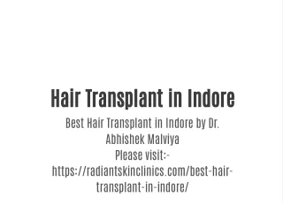 Hair Transplant in Indore