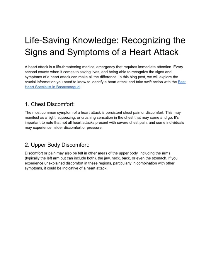 life saving knowledge recognizing the signs
